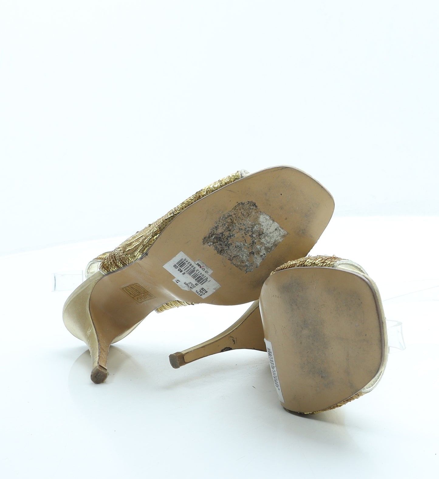 Carvela Womens Gold Polyester Slingback Heel UK 6 39