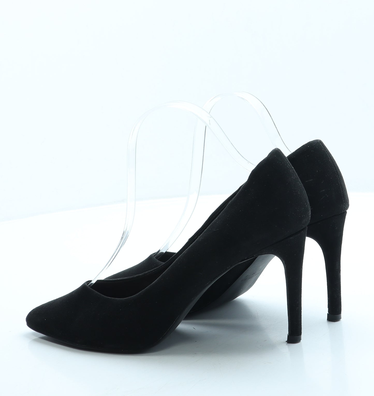 Primark Womens Black Suede Court Heel UK 5 38 US 7 - Wide Fit