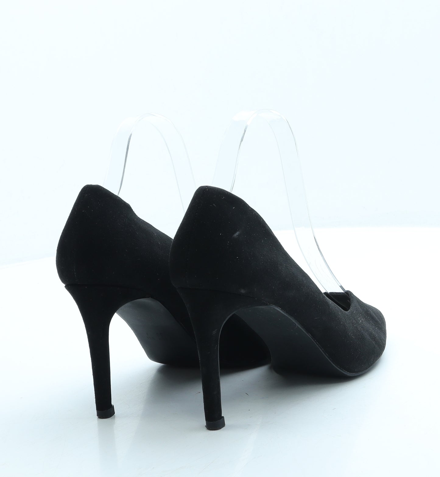 Primark Womens Black Suede Court Heel UK 5 38 US 7 - Wide Fit