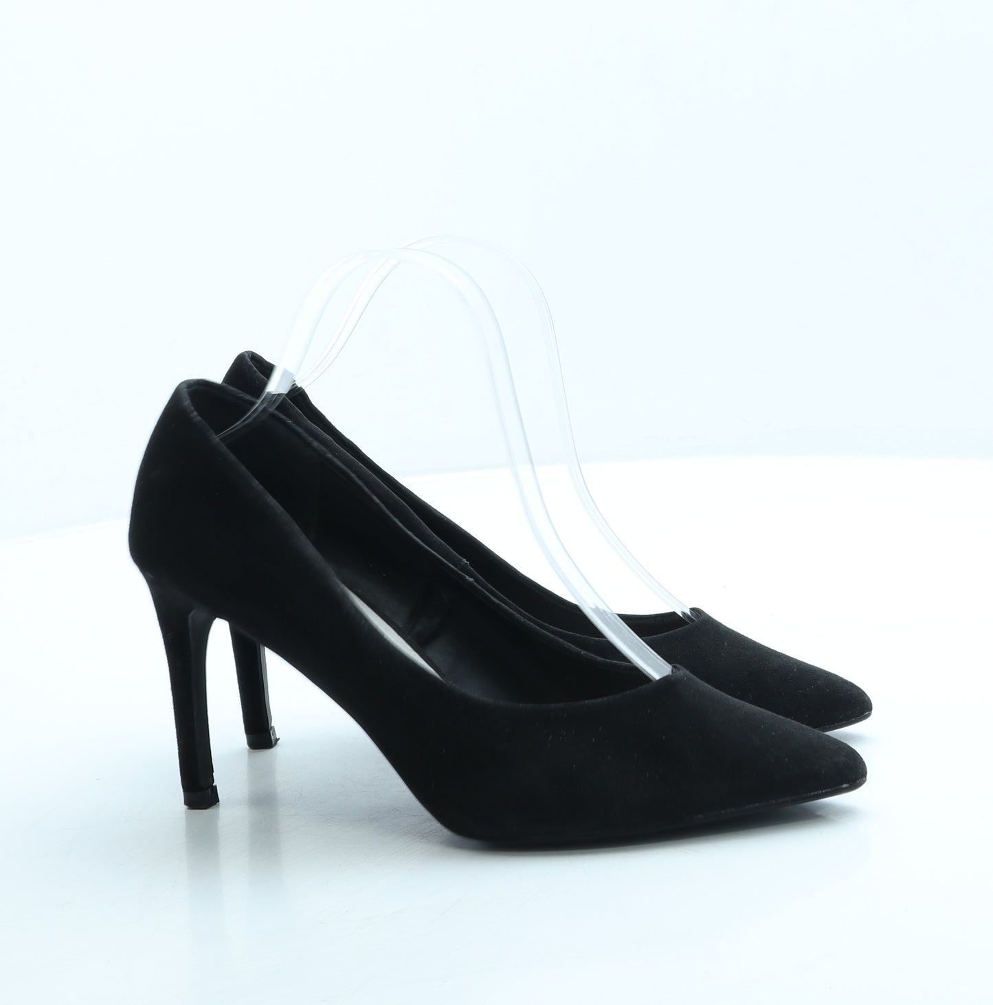 Primark Womens Black Suede Court Heel UK 5 38 US 7 - Wide Fit