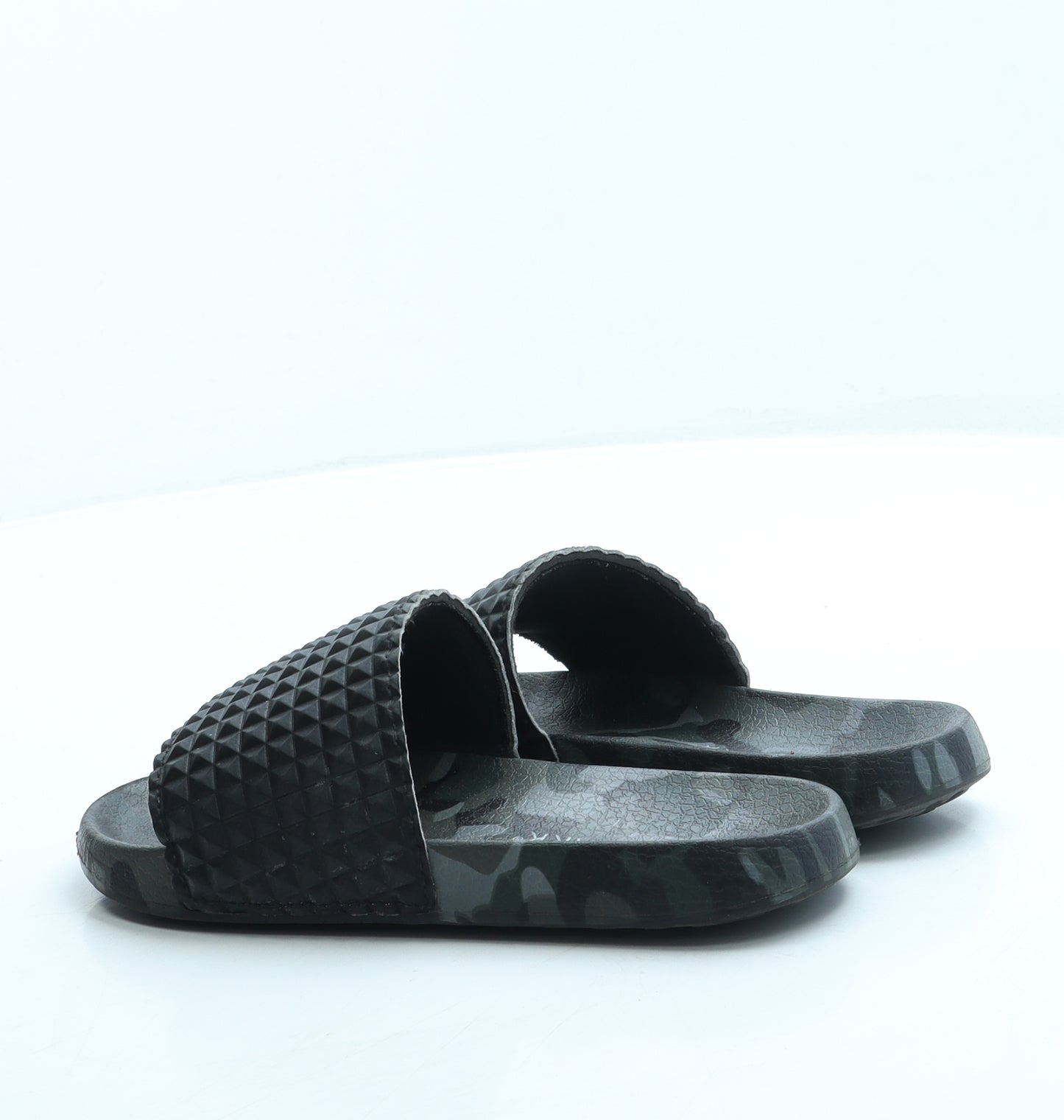 Primark Boys Black Camouflage Rubber Slider Sandal UK 2 35