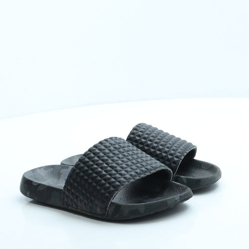 Primark Boys Black Camouflage Rubber Slider Sandal UK 2 35
