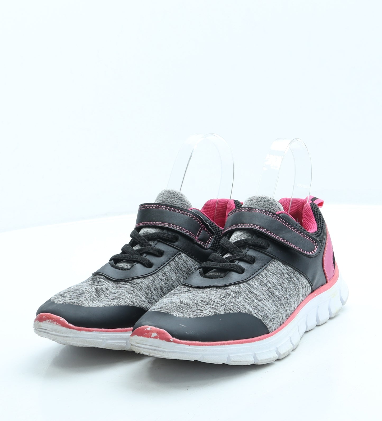 Lily & Dan Girls Black Polyester Trainer UK 2