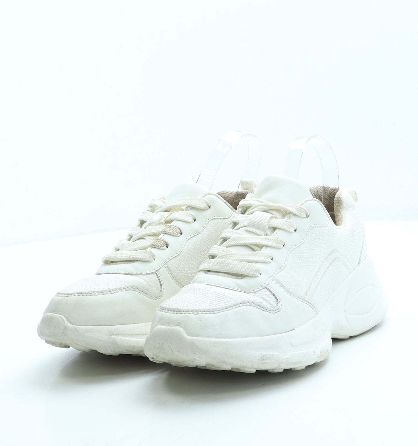 Primark Womens White Leather Trainer UK 5 38 US 7