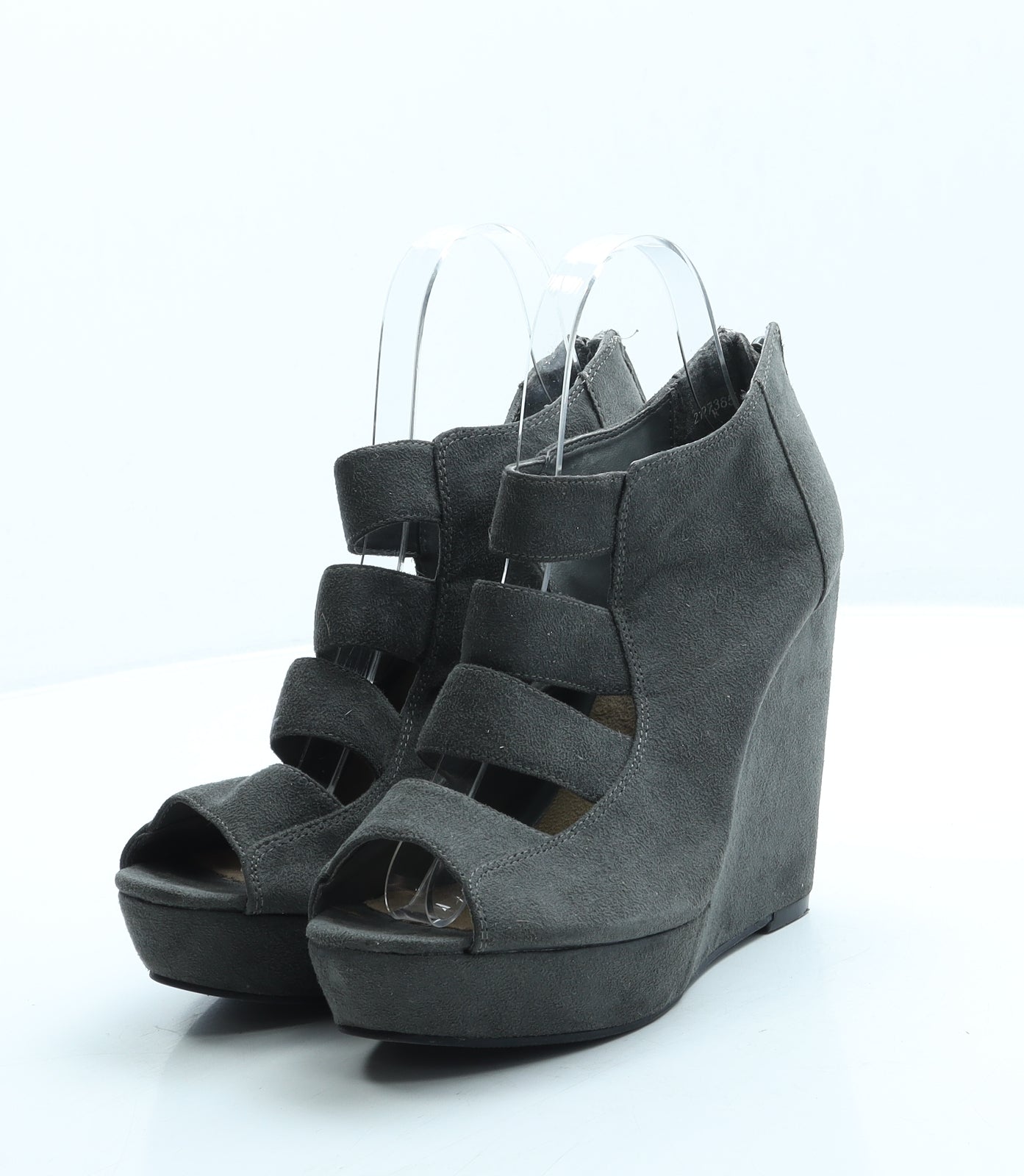 New Look Womens Grey Suede Platform Heel UK 6 39