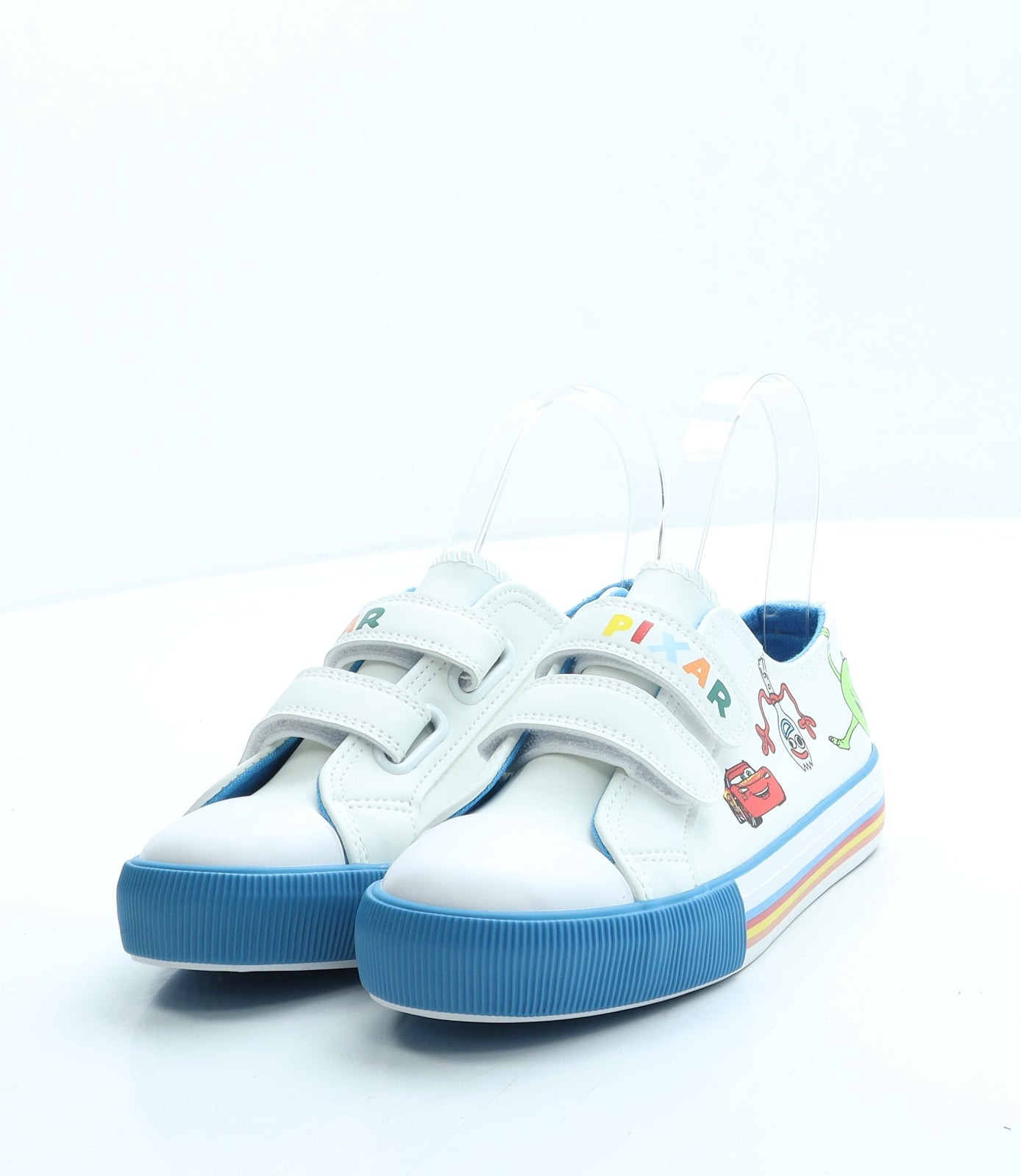 George Boys White Leather Trainer UK 12 31 - Pixar