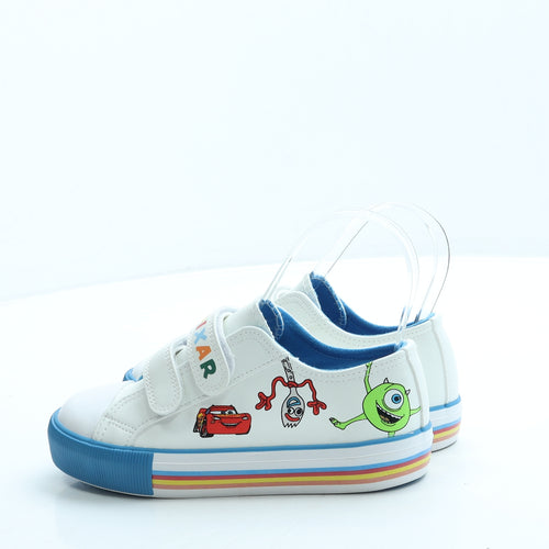 George Boys White Leather Trainer UK 12 31 - Pixar