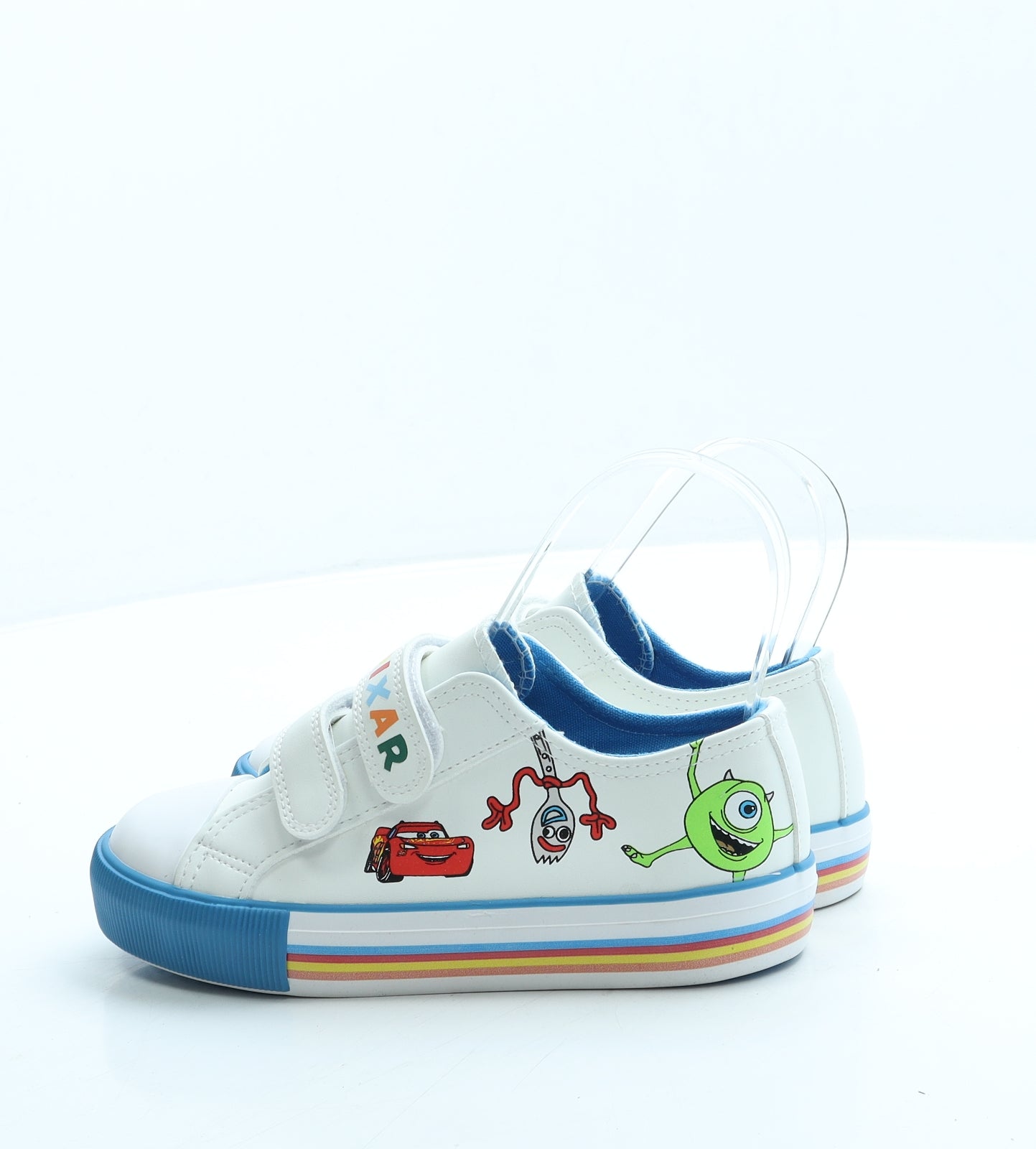 George Boys White Leather Trainer UK 12 31 - Pixar