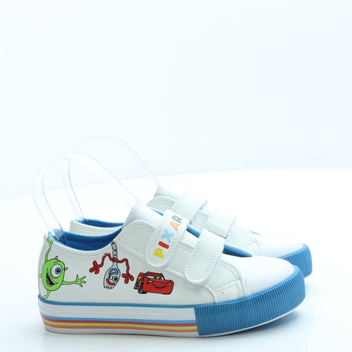 George Boys White Leather Trainer UK 12 31 - Pixar
