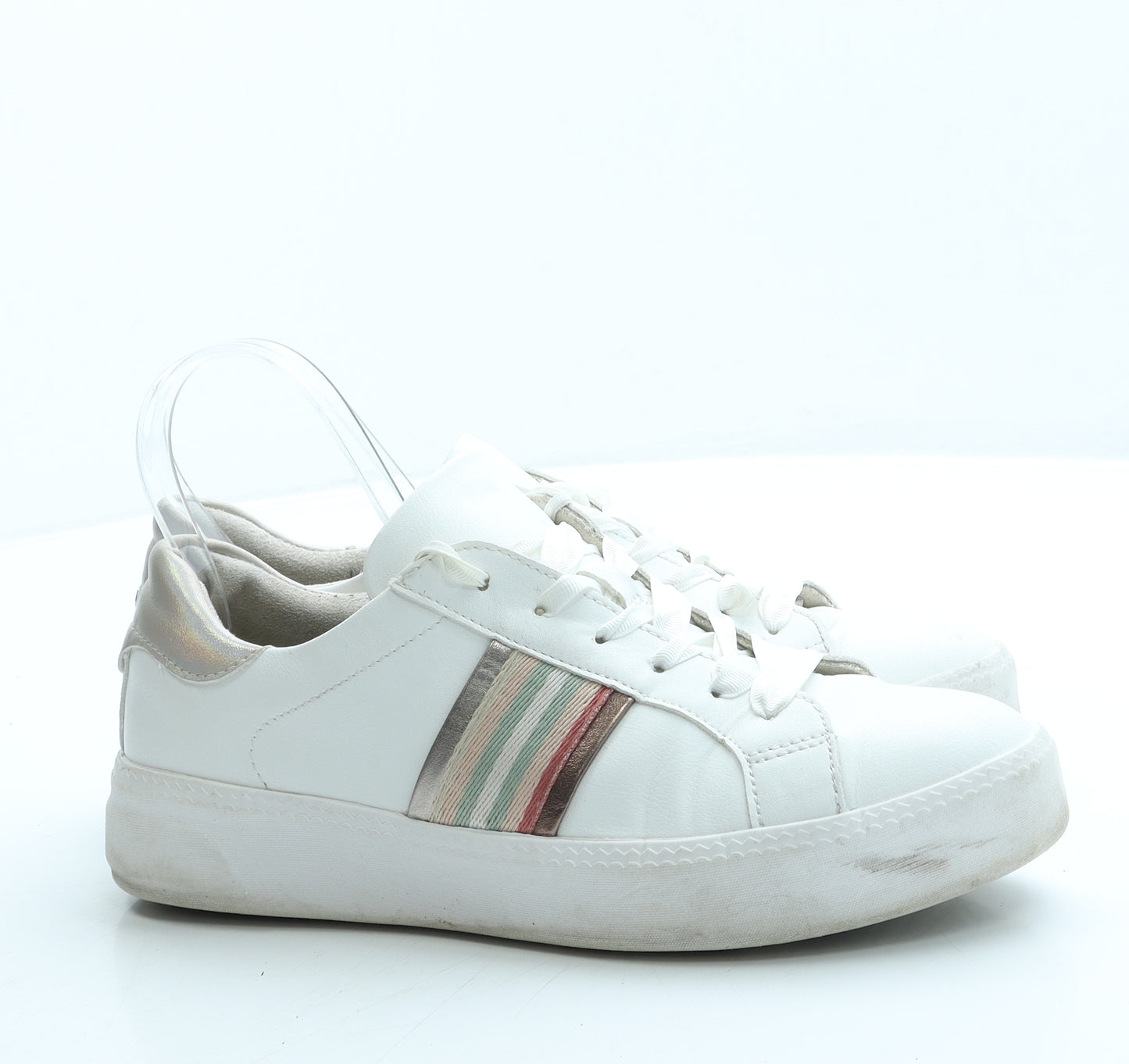 Tamaris Womens White Leather Trainer UK 6 39