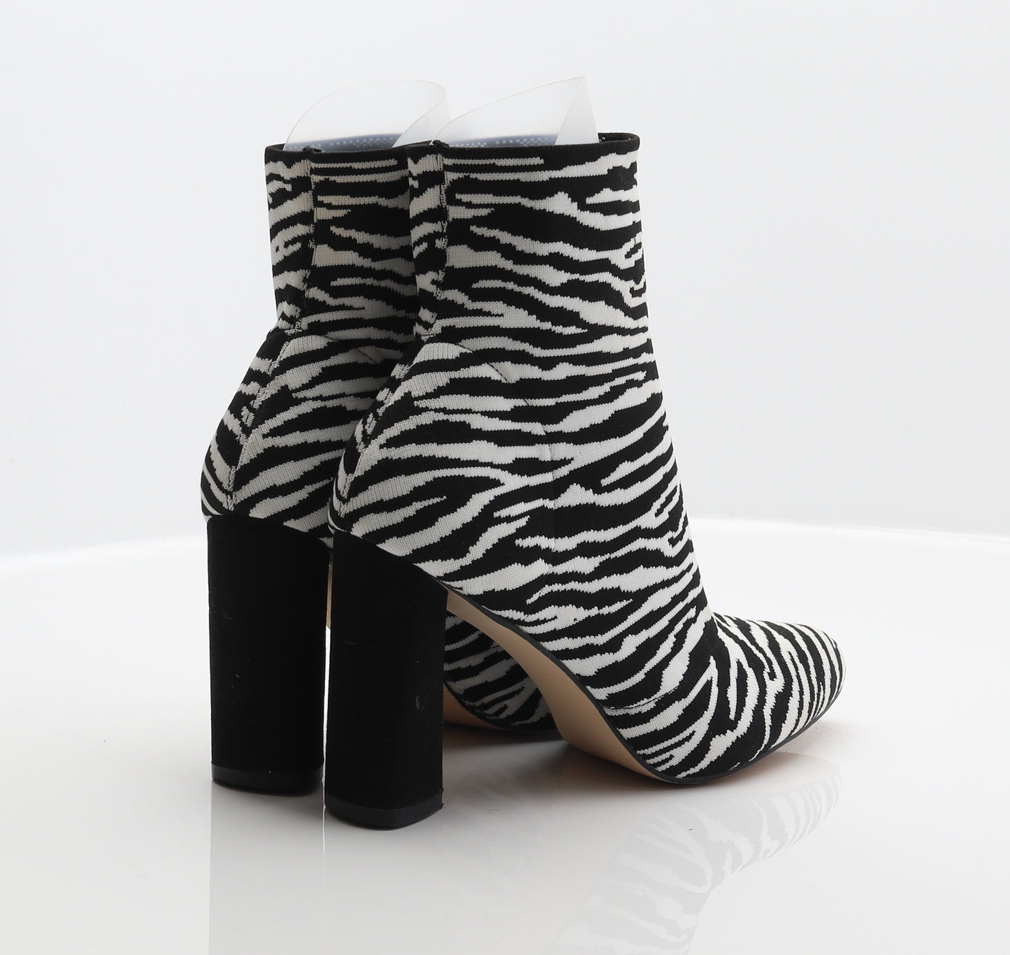 Miss Selfridge Womens Multicoloured Animal Print Polyester Sock Boot UK 6 - Zebra Print