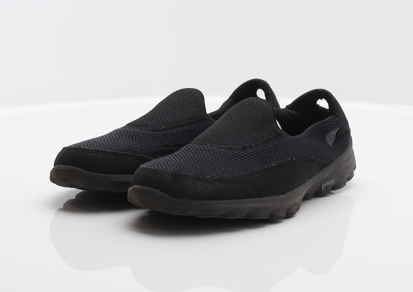 Skechers Womens Black Polyester Slip On Flat UK 5 38