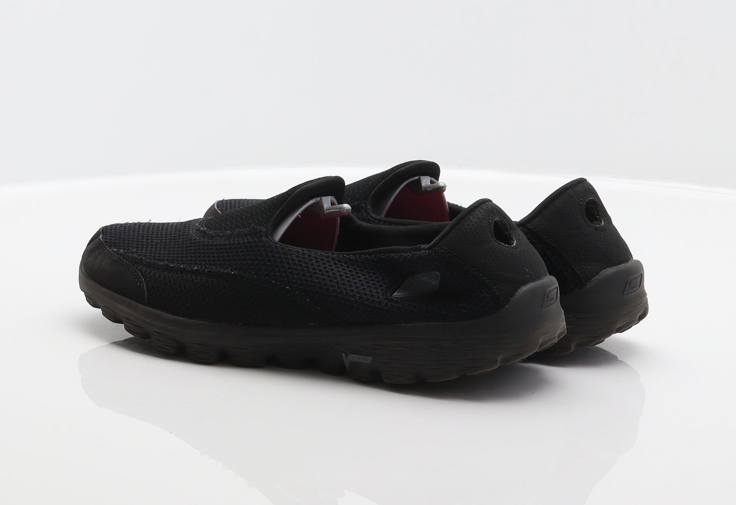 Skechers Womens Black Polyester Slip On Flat UK 5 38
