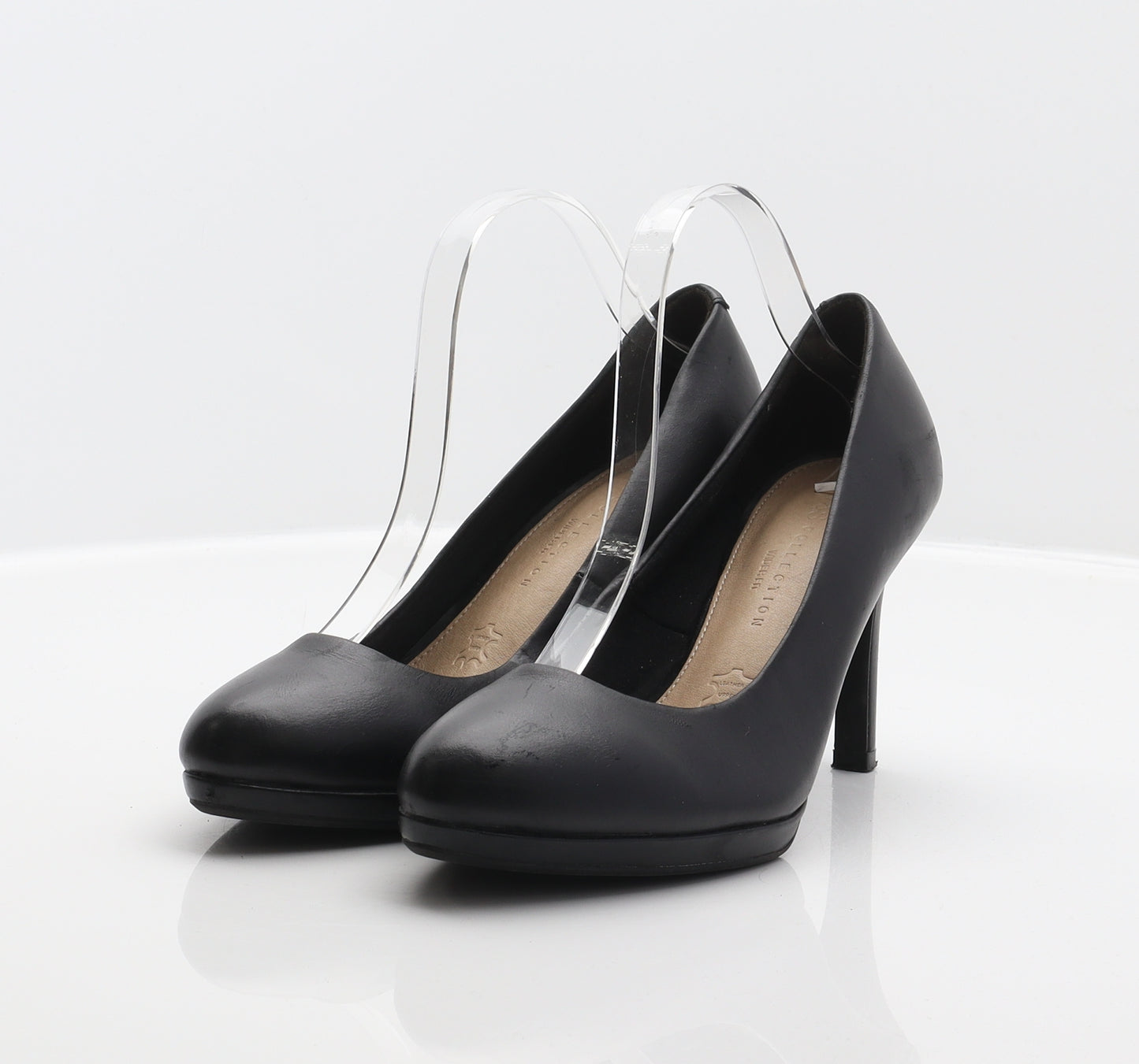Marks and Spencer Womens Black Leather Court Heel UK 5