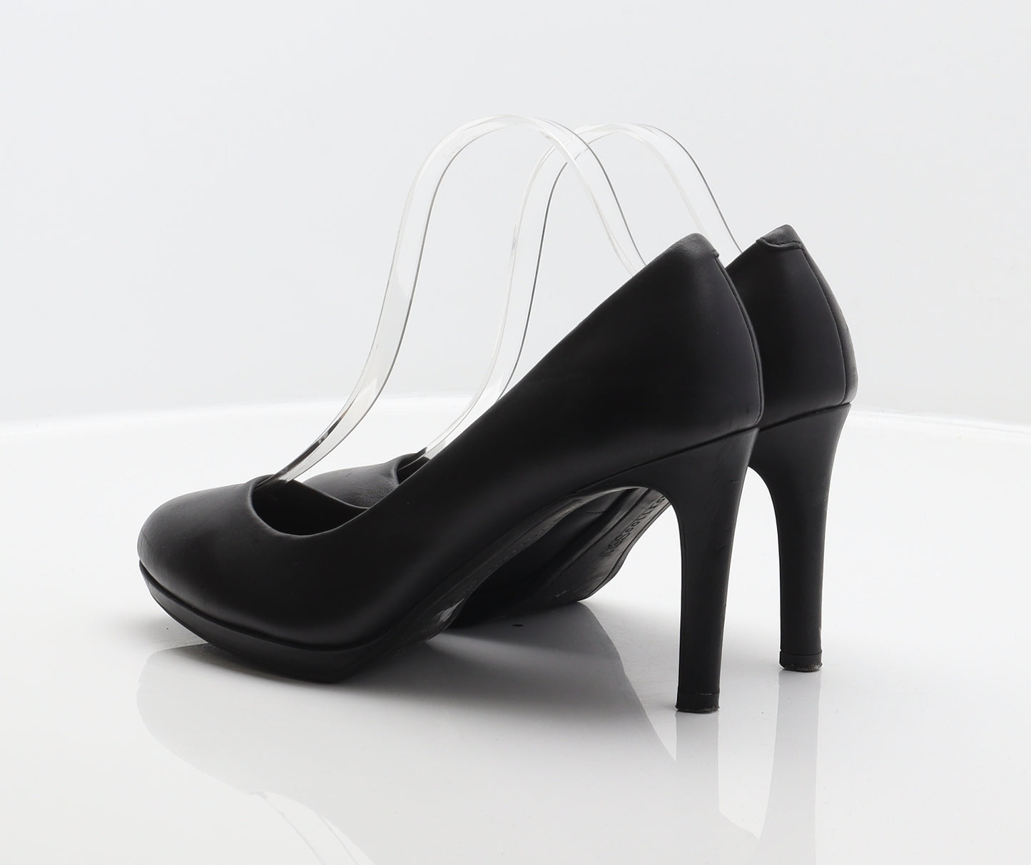 Marks and Spencer Womens Black Leather Court Heel UK 5