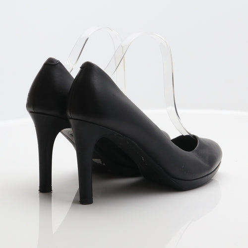 Marks and Spencer Womens Black Leather Court Heel UK 5