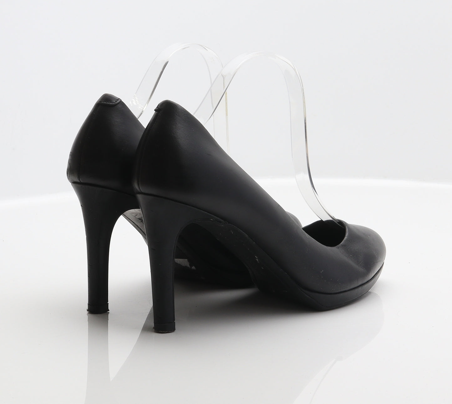 Marks and Spencer Womens Black Leather Court Heel UK 5