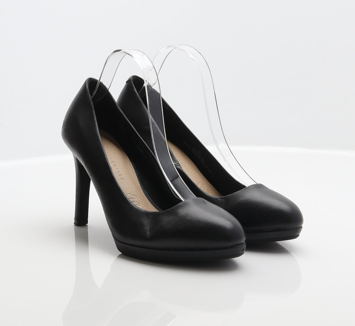 Marks and Spencer Womens Black Leather Court Heel UK 5