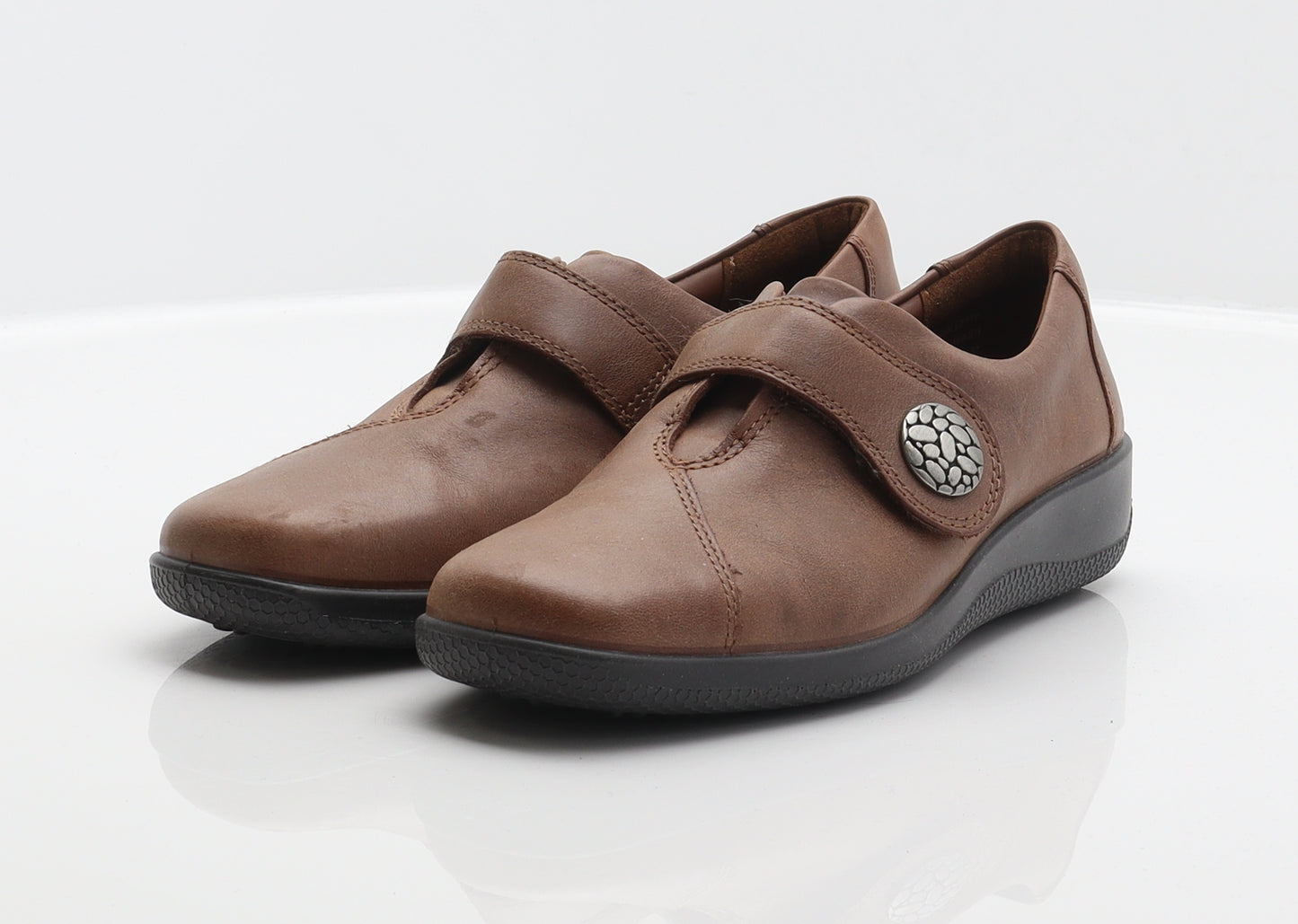 Hotter Womens Brown Leather Loafer Casual UK 4