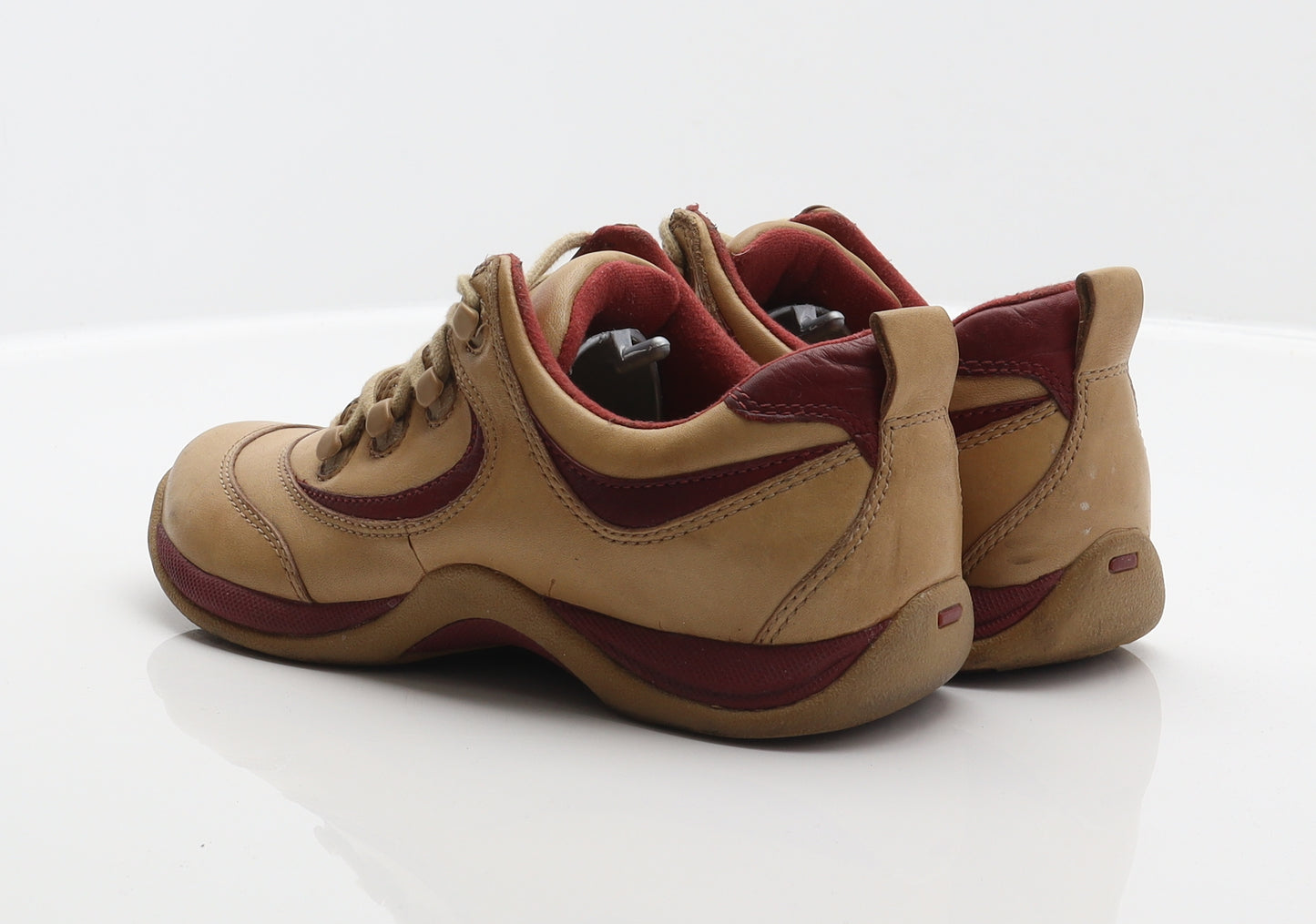 Clarks Boys Brown Geometric Leather Trainer UK 4 - Springers