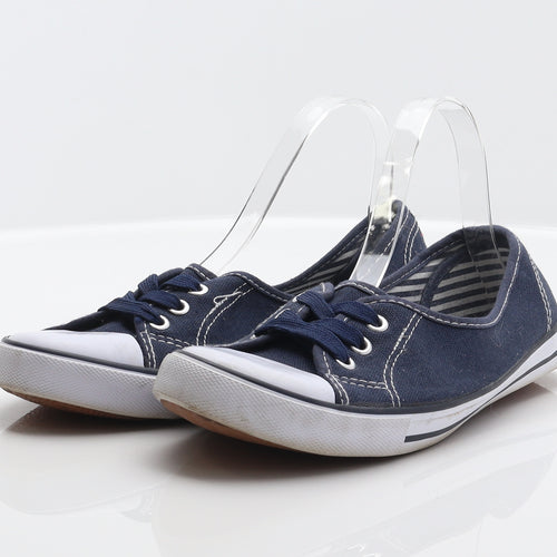TU Womens Blue Fabric Slip On Flat UK 7