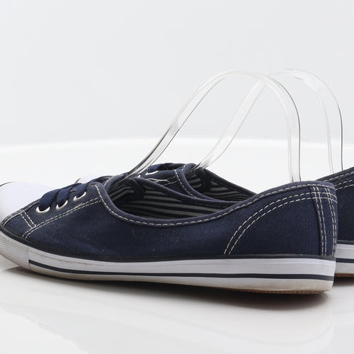 TU Womens Blue Fabric Slip On Flat UK 7