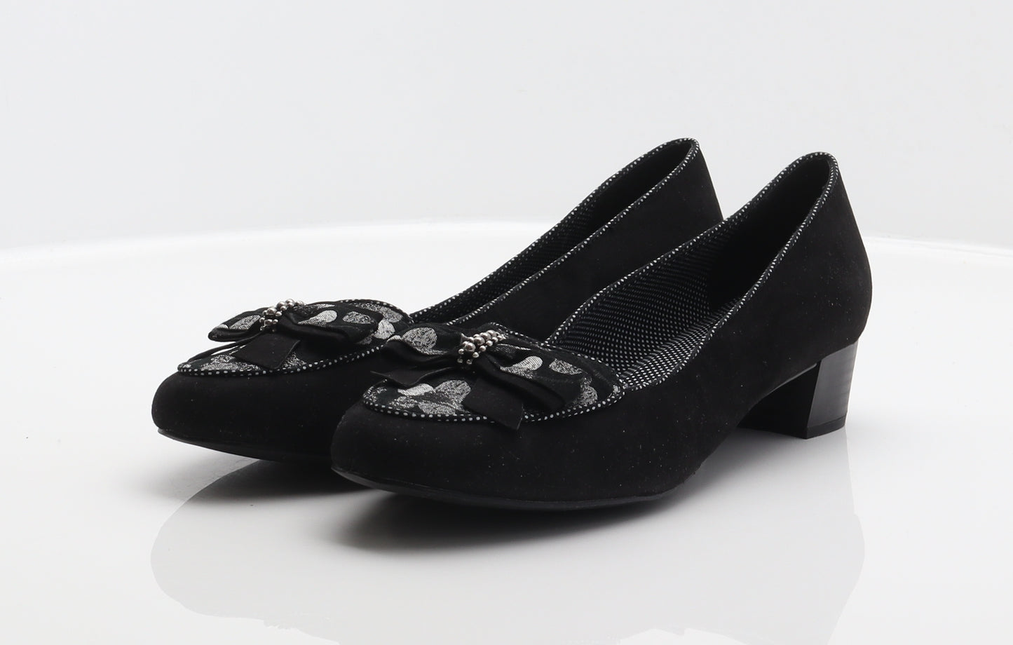 Ruby Shoo Womens Black Floral Polyester Court Heel UK 8 41