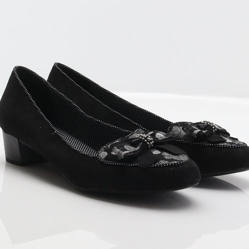 Ruby Shoo Womens Black Floral Polyester Court Heel UK 8 41