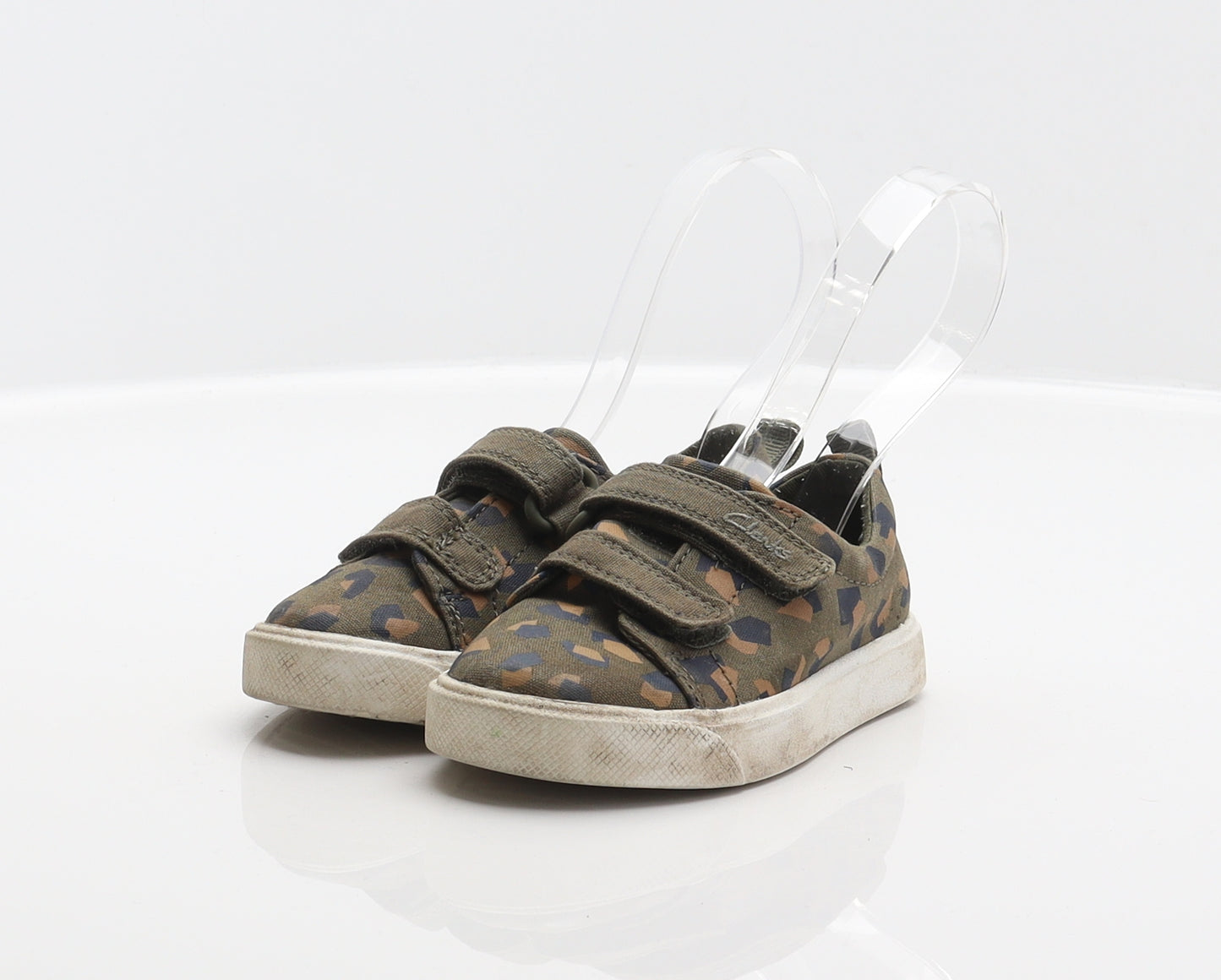 Clarks Boys Green Geometric Fabric Trainer UK 6.5 23