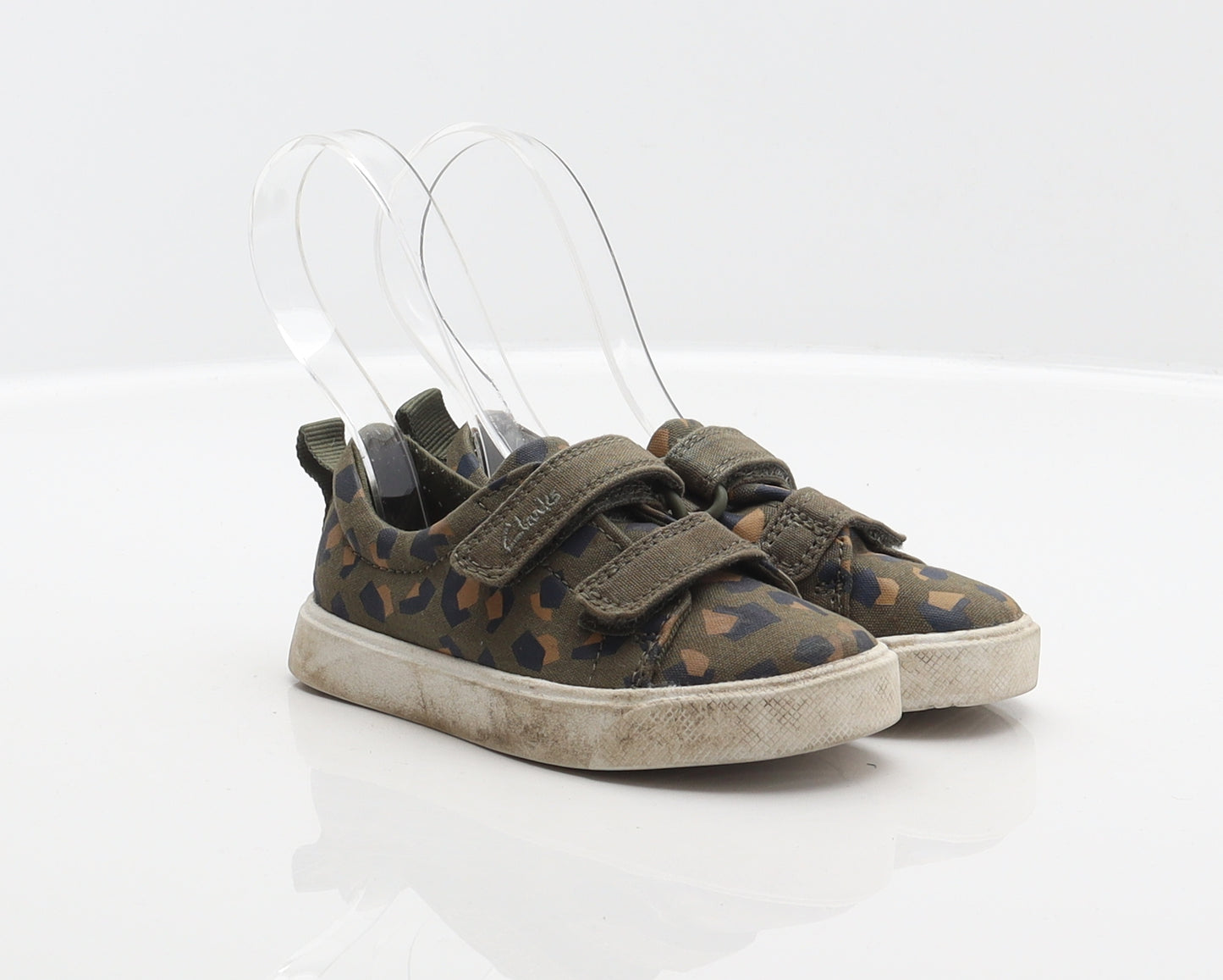 Clarks Boys Green Geometric Fabric Trainer UK 6.5 23