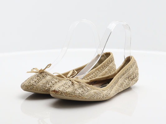 F&F Womens Beige Synthetic Ballet Flat UK 4 37