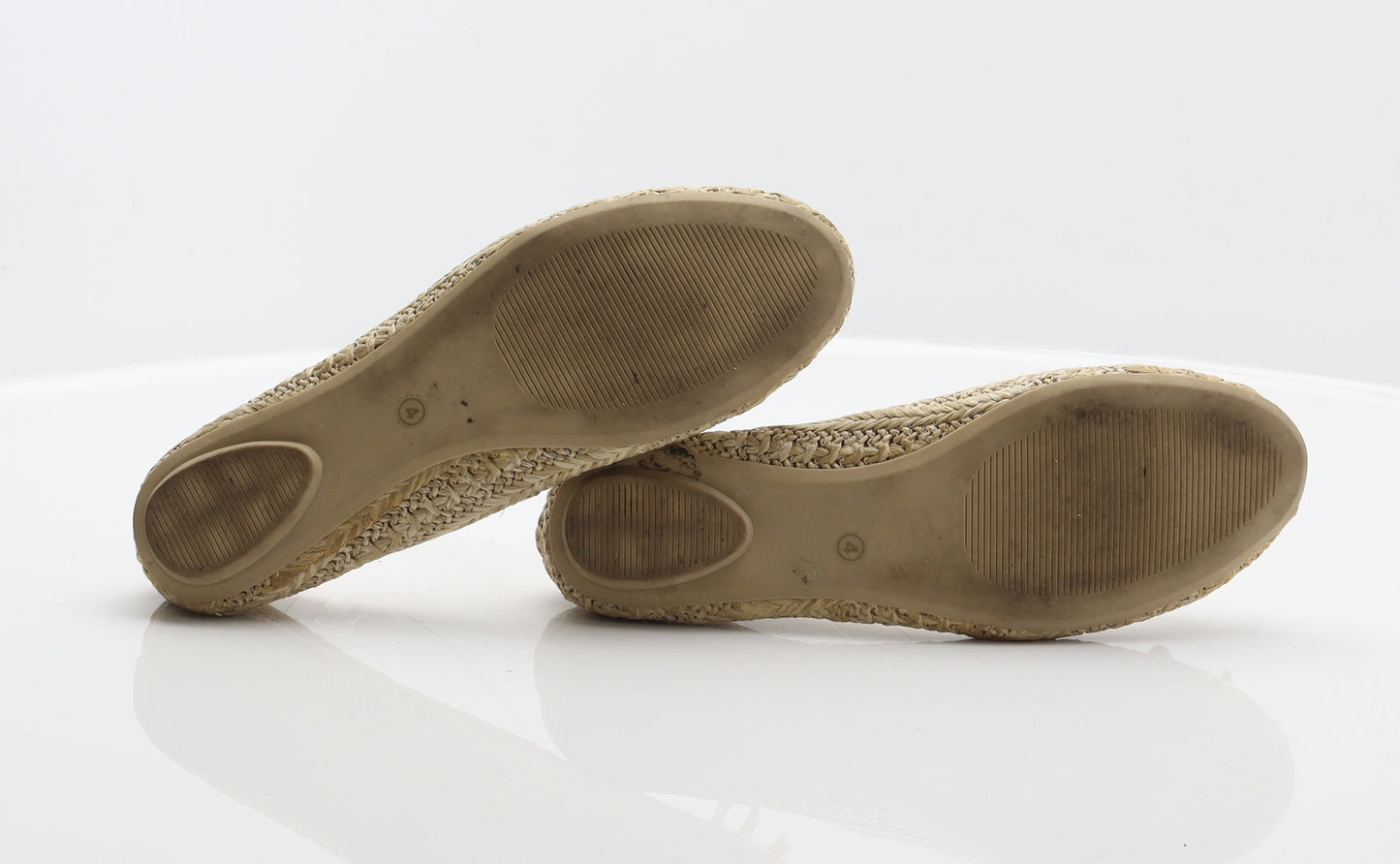 F&F Womens Beige Synthetic Ballet Flat UK 4 37