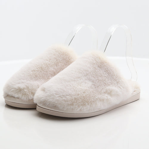 Tesco Womens Ivory Polyester Mule Slipper UK