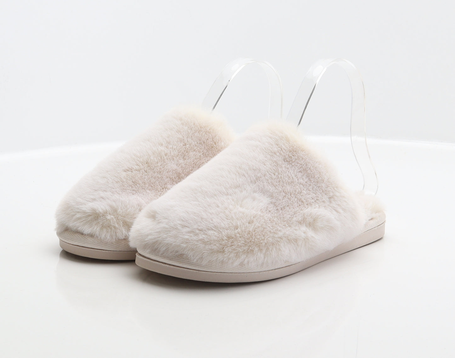 Tesco Womens Ivory Polyester Mule Slipper UK