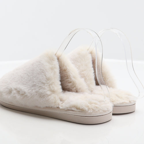 Tesco Womens Ivory Polyester Mule Slipper UK