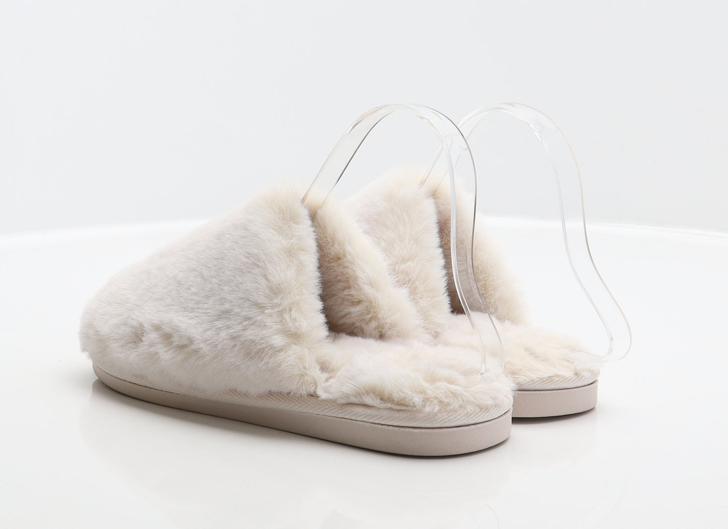 Tesco Womens Ivory Polyester Mule Slipper UK