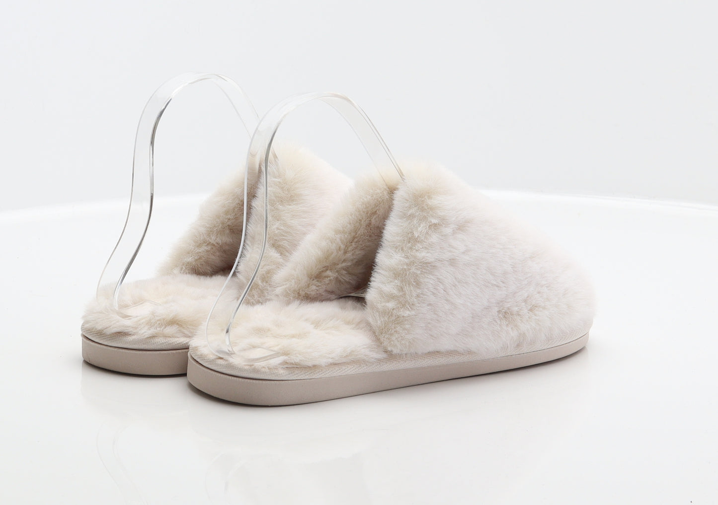 Tesco Womens Ivory Polyester Mule Slipper UK