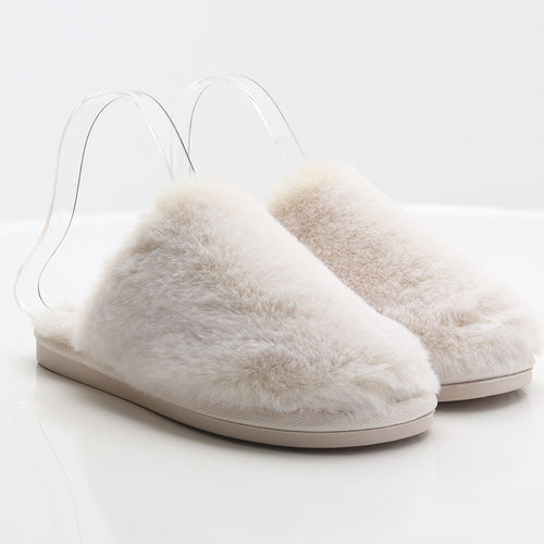 Tesco Womens Ivory Polyester Mule Slipper UK