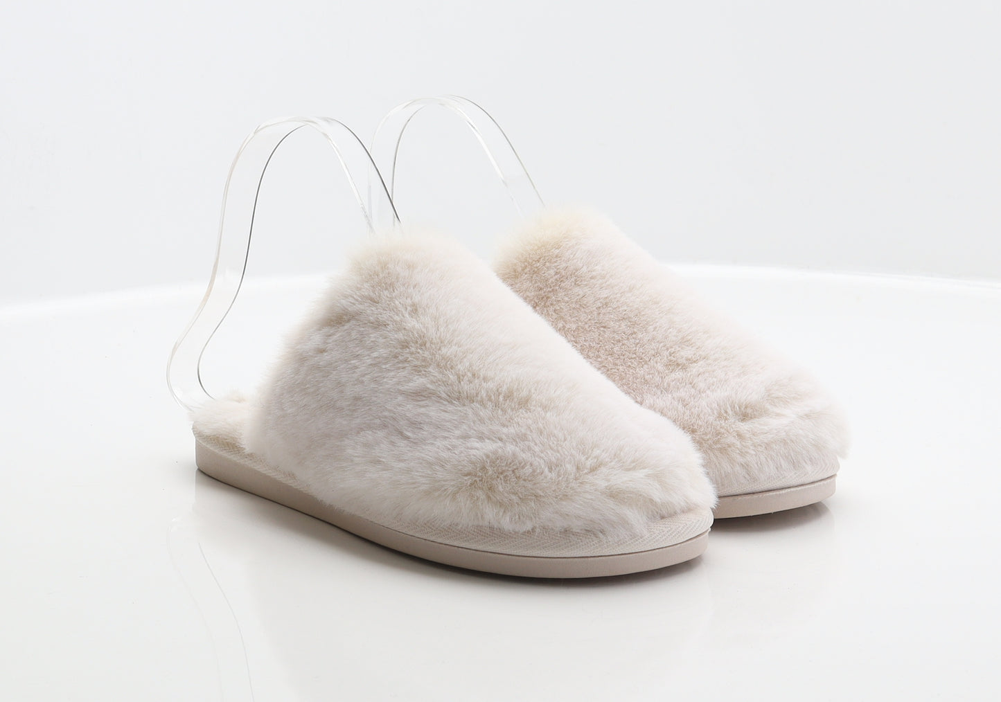 Tesco Womens Ivory Polyester Mule Slipper UK