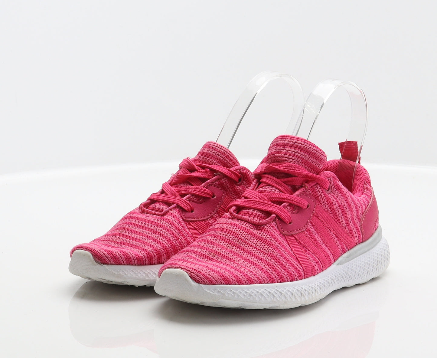 George Girls Pink Striped Polyester Trainer UK 13