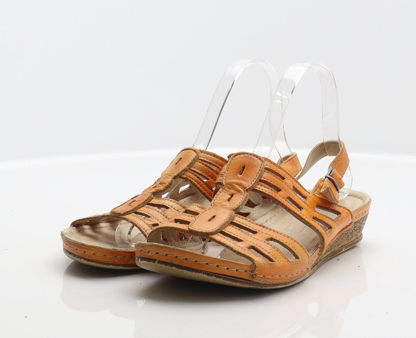 Cotswold Womens Orange Leather Slingback Sandal UK 6.5 40