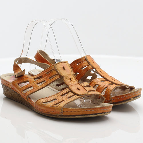 Cotswold Womens Orange Leather Slingback Sandal UK 6.5 40