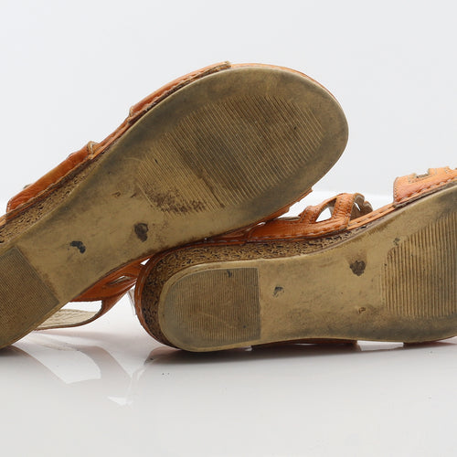 Cotswold Womens Orange Leather Slingback Sandal UK 6.5 40