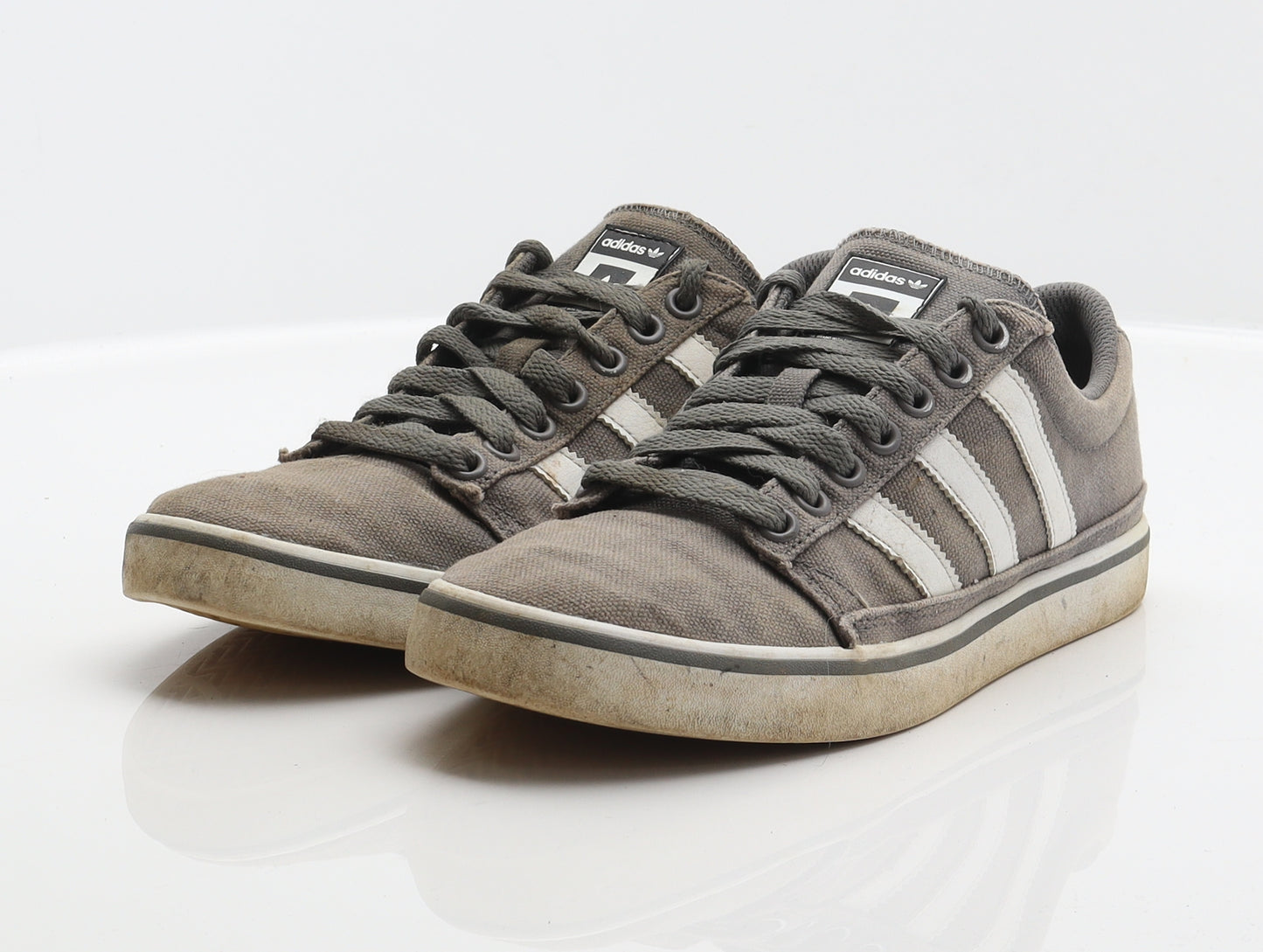 adidas Mens Grey Striped Fabric Trainer UK 7