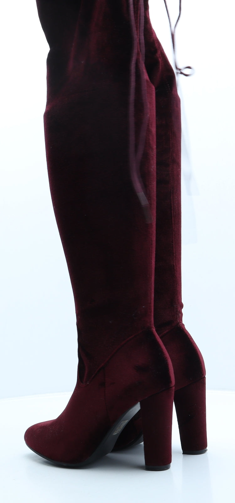 Glossy Womens Red Suede Slip On Boot UK 4 37