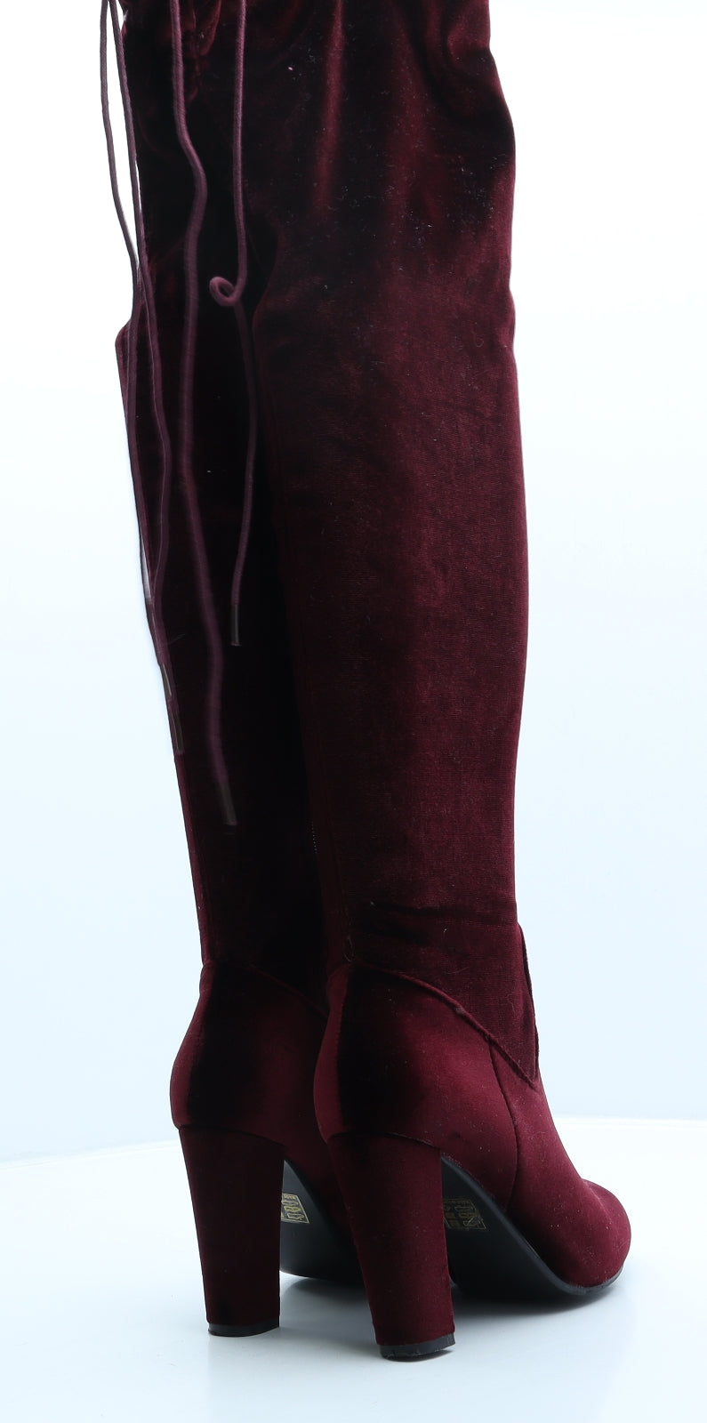 Glossy Womens Red Suede Slip On Boot UK 4 37