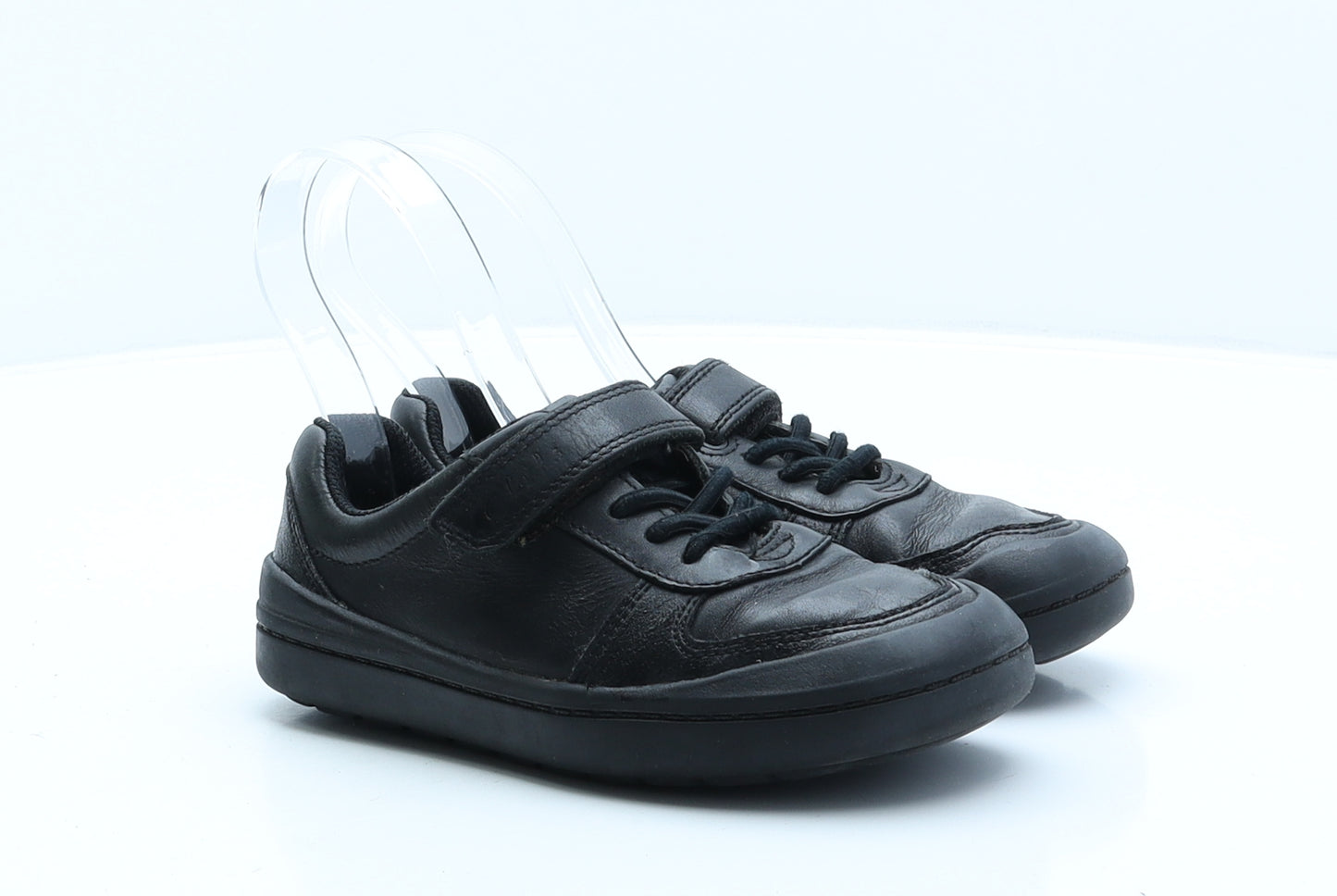 Clarks Boys Black Leather Trainer UK 12 30