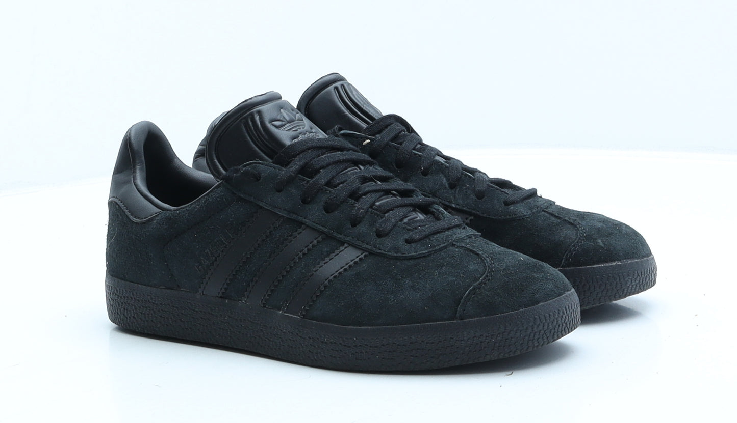 adidas Womens Black Striped Suede Trainer UK 4 36.5