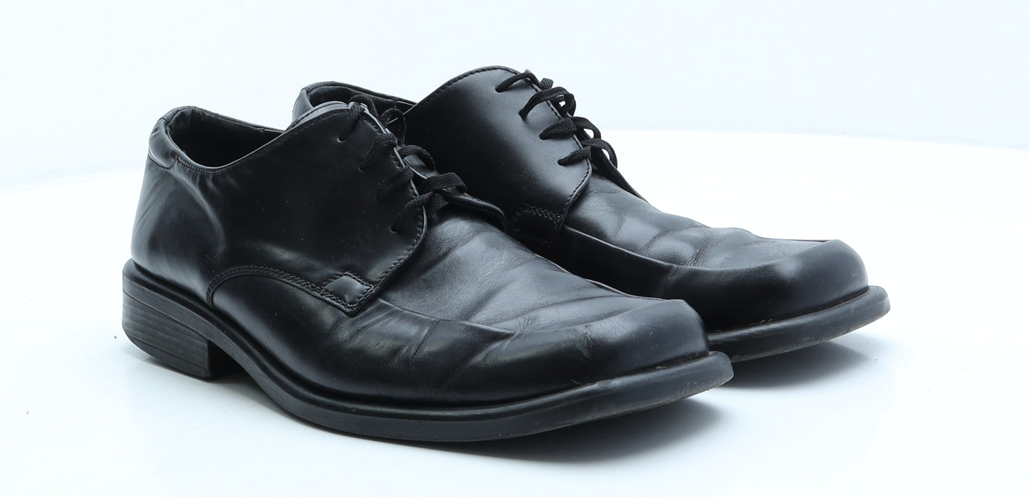Ikon Mens Black Leather Oxford Casual UK 10 44