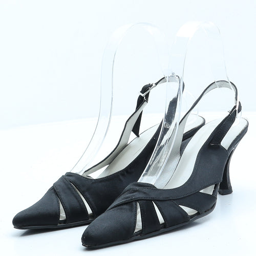 Preworn Womens Black Synthetic Slingback Heel UK 3